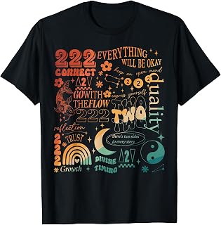 222 Numerology Spiritual Personal Number 222 Angel Number T-Shirt