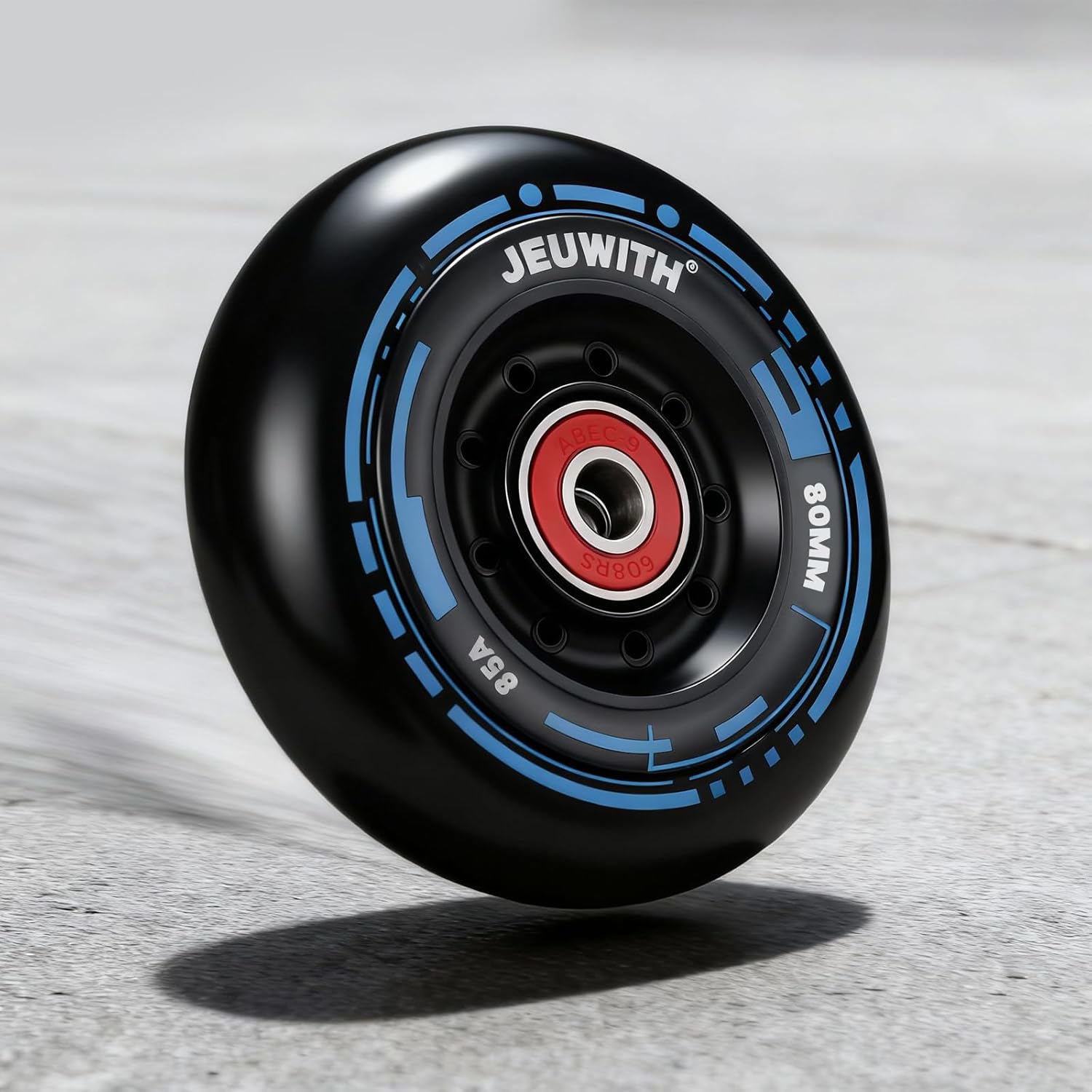 8 Pcs Inline Skate Wheels Replacement High Elasticity and Wear Resistance,Roller Blads Wheels with ABEC-9 Bearings&Spacers and Washers,80 mm 85A for Outdoor, Indoor Skate