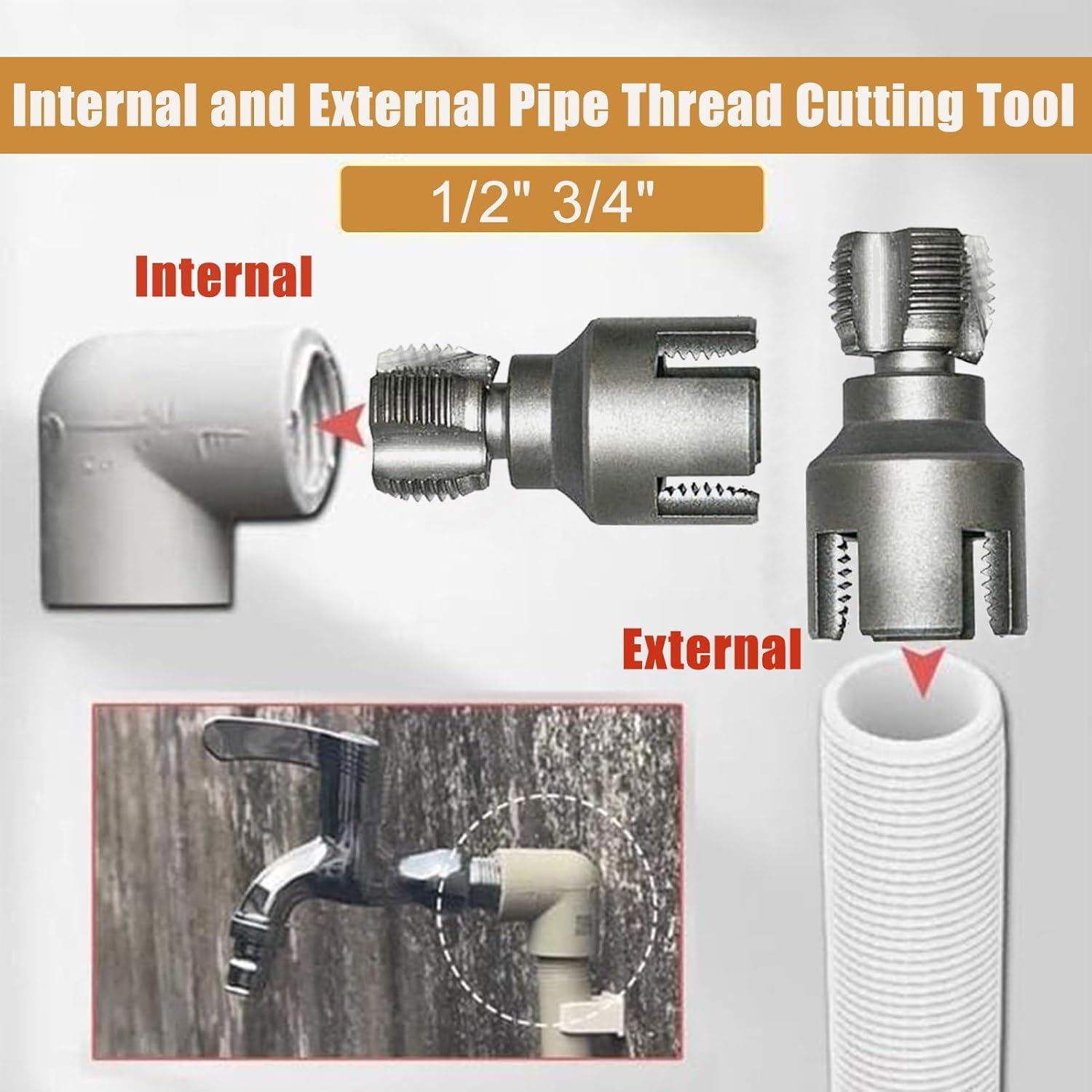 AASONS PVC Pipe Threading Tool - 2-in-1 -2