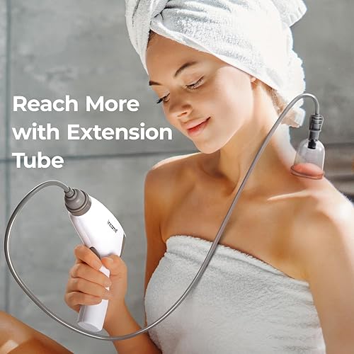 Miniatura 5 de Scienlodic Juego de 12 ventosas, juego de terapia eléctrica de ventosas con bomba, ventosas profesionales al vacío portátiles con una sola tecla,