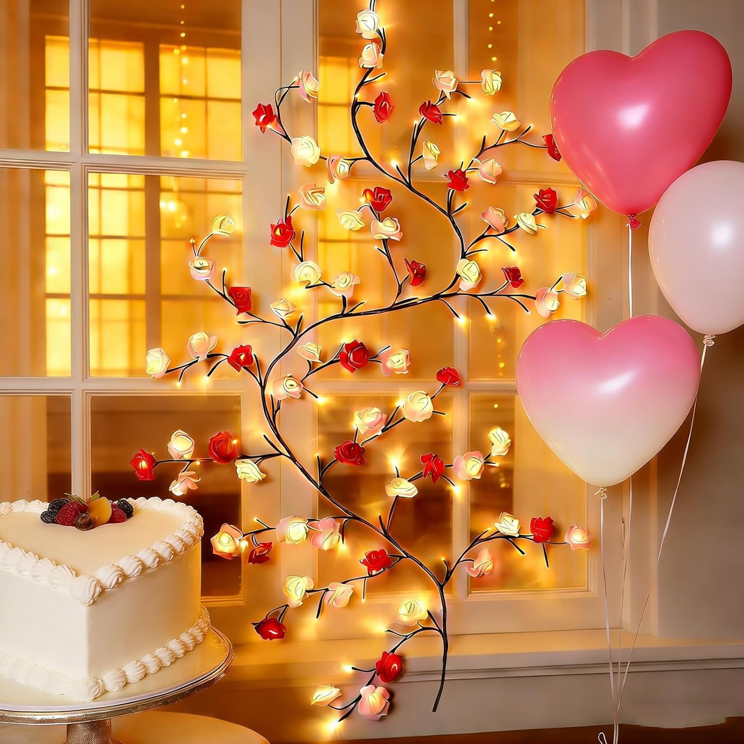 72 LED Butterfly Willow Vine Fairy Lights for Wall Decor, USB Powered Flexible Branch String Lights with 8 Lighting Modes for Bedroom, Living Room, Wedding, Party, Home Decoration Warm White-image-7