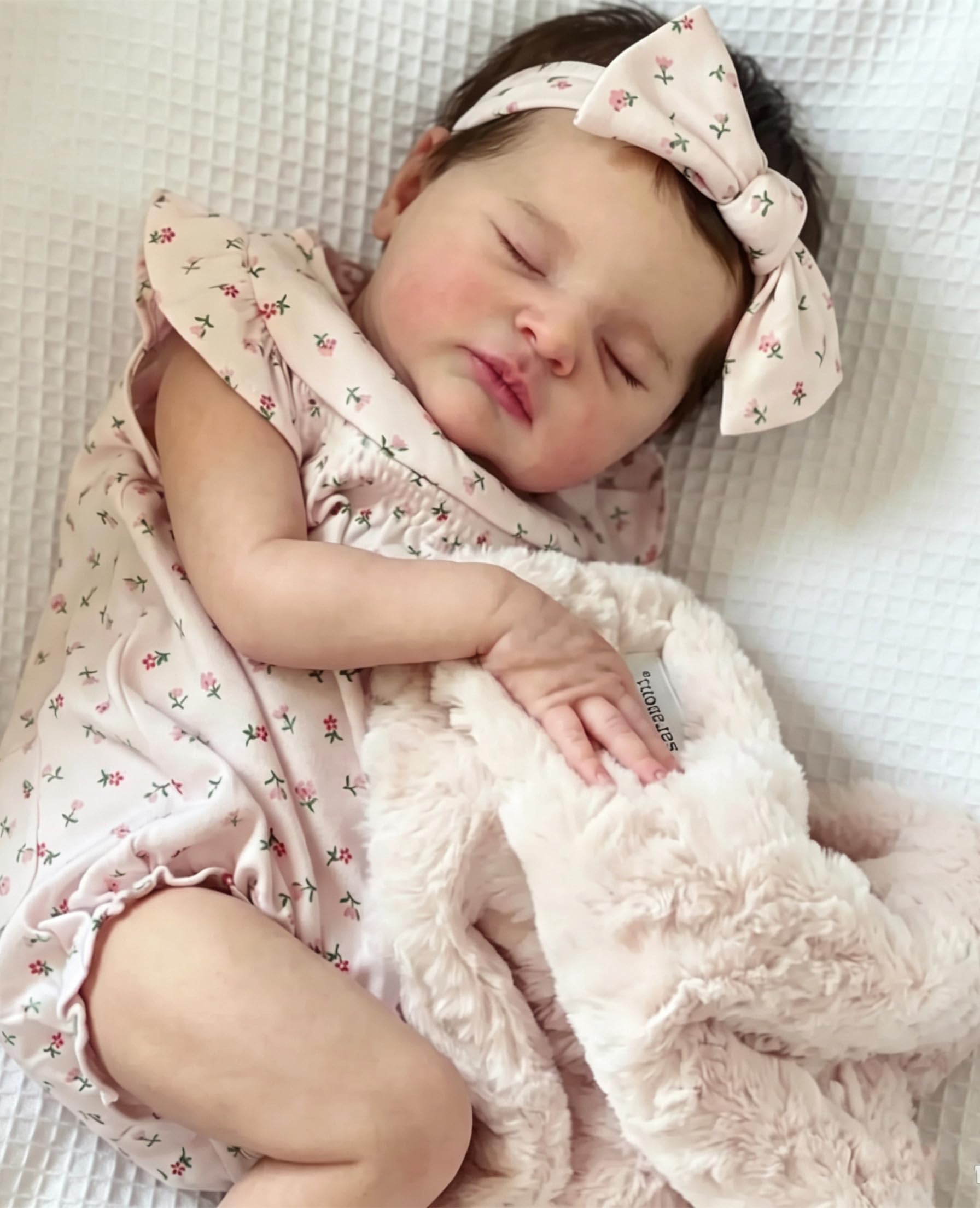 Zero pam 50cm Reborn Baby Dolls, Realistic Baby Doll with Rooted Brown Hair, Reborn Toddler Dolls for Girls, Posable Real Life Baby Dolls Vinyl Lifelike Reborn Dolls with Complete Accessories