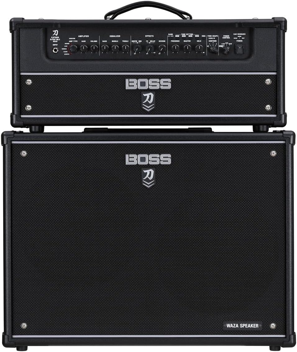 BOSS KATANA Cabinet 212 WAZA | Special Edition Katana Cabinet with Two 12-Inch Waza Speakers | Tuned to Support the Katana-Artist MkII Head | 4x12 Setup by Stacking 2 Cabinets
