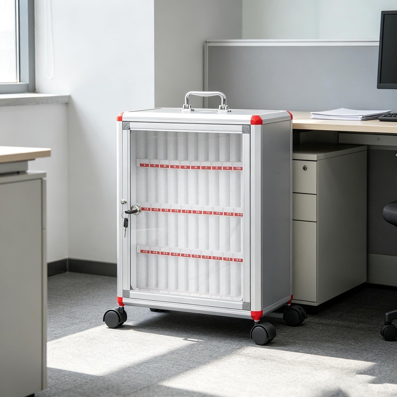 Armoire De Rangement Portative pour Téléphone Portable avec Roues