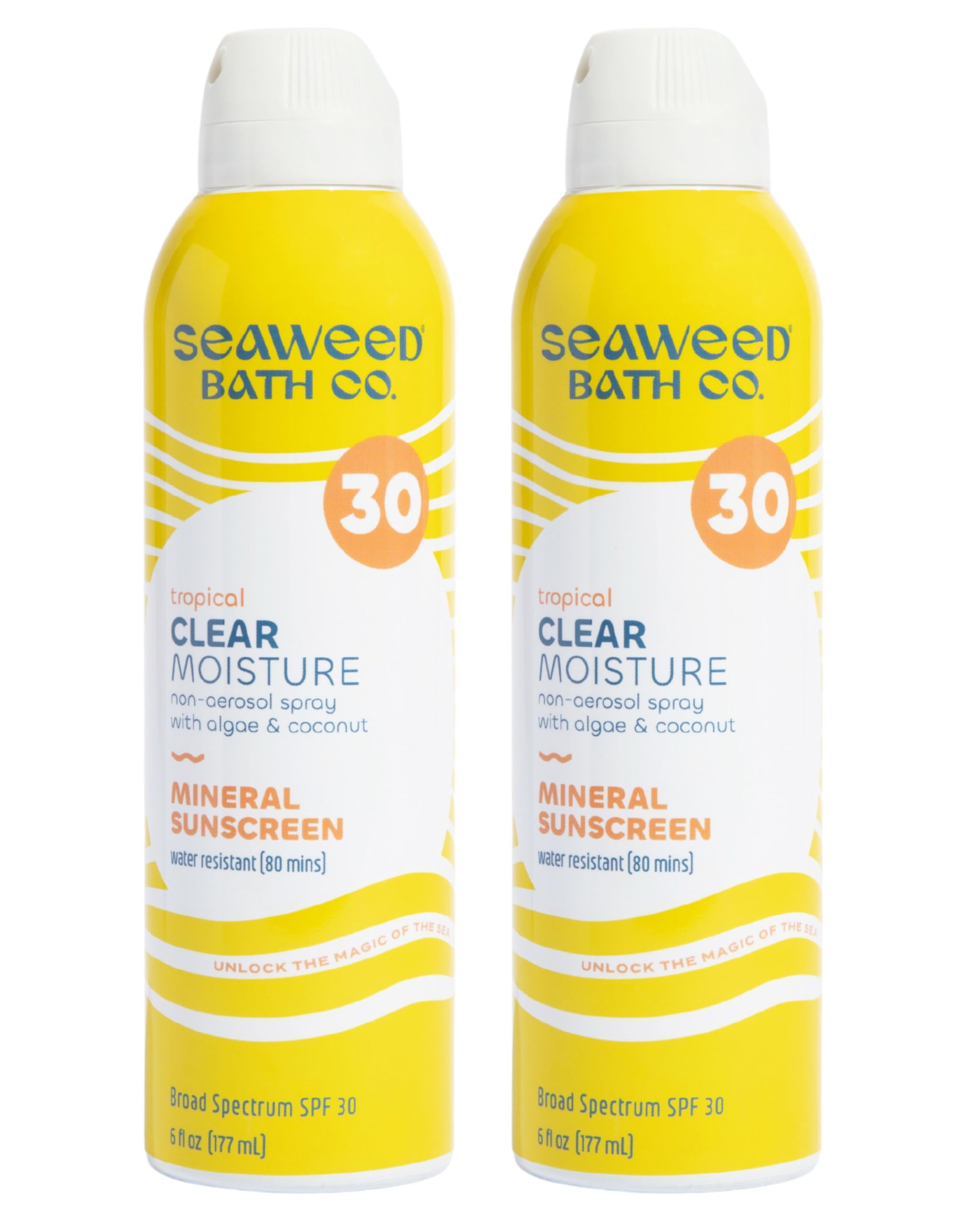 Seaweed Bath Co Clear Moisture Mineral SPF 30 Broad Spectrum Sunscreen Spray - With Nourishing Algae Coconut Hyaluronic