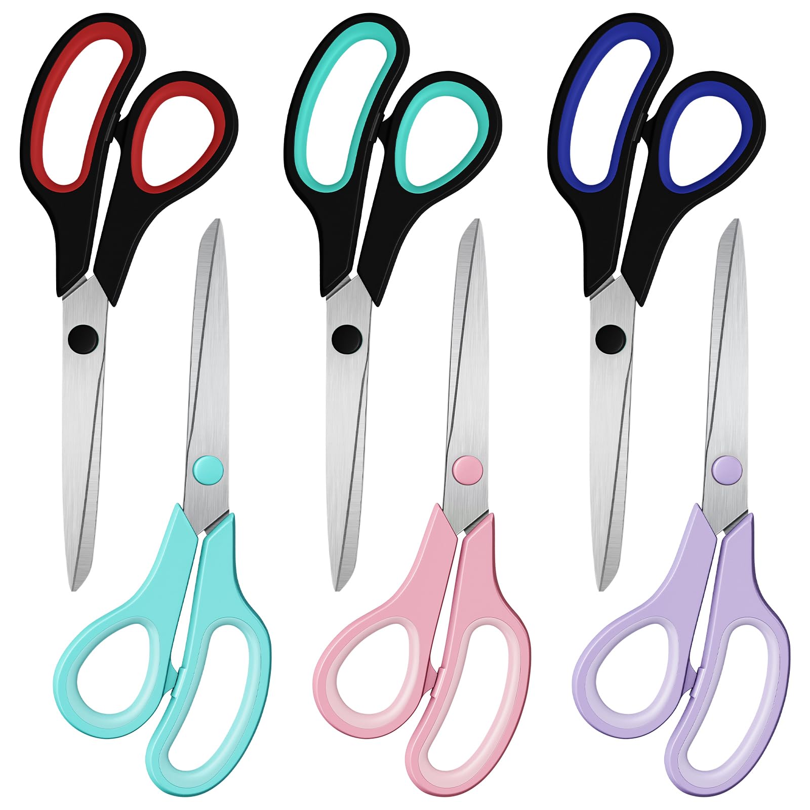 Scissors 6-Pack, 8'' Stainless Steel Scissor with Sharp Blades