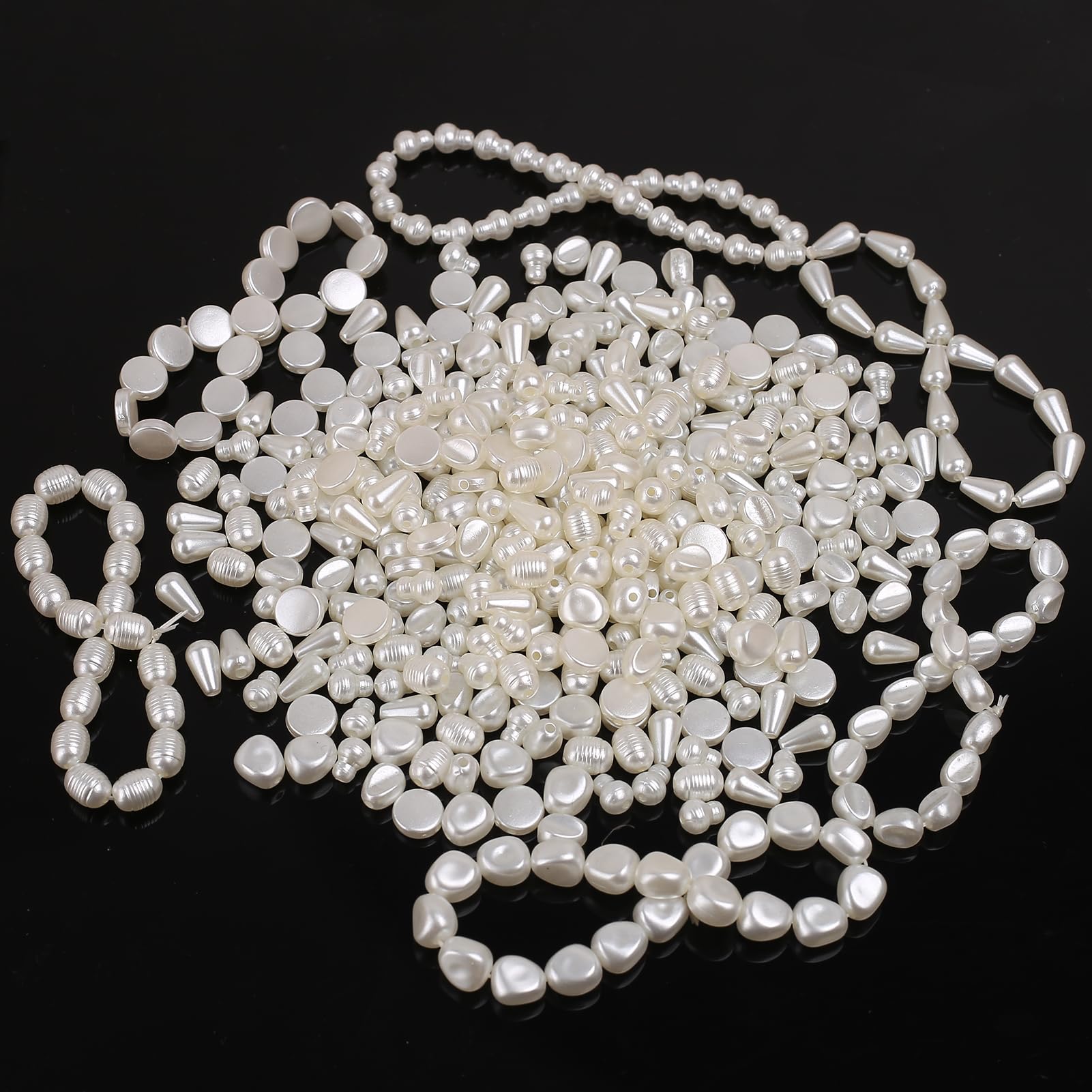 Perline Di Plastica Color Avorio - 400 Pezzi Da 10mm Per Creazione Gioielli E Decorazioni