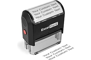 ExcelMark Custom Self-Inking Stamp - Double-Sided Ink Pad (Small)