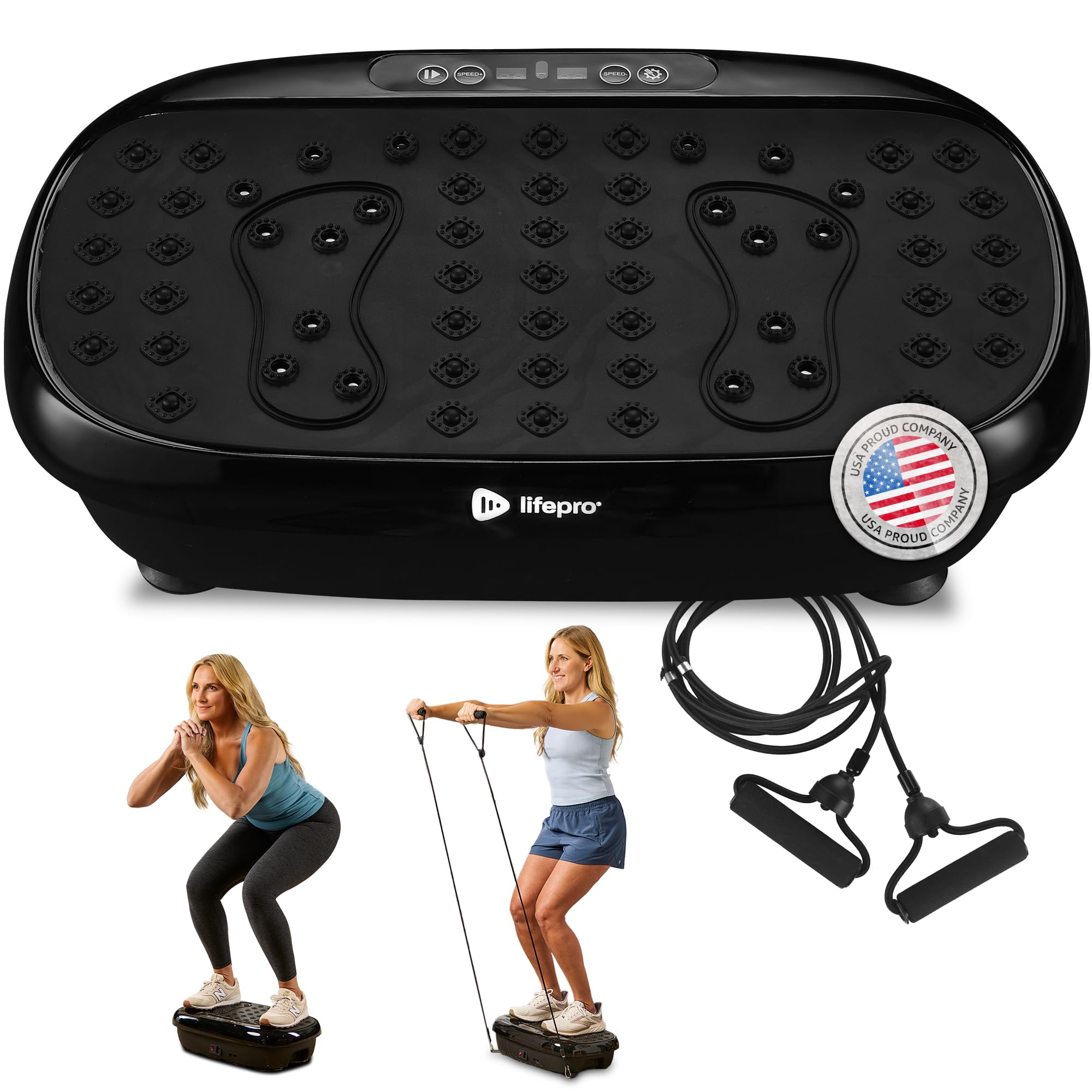 Lifepro Vibration Plate Exercise Machine with Magnetic Acupoints - Full Body Vibration Platform for Beginners and Recovery - Ideal Lymphatic Drainage Massager for Muscle Toning and Overall Fitness