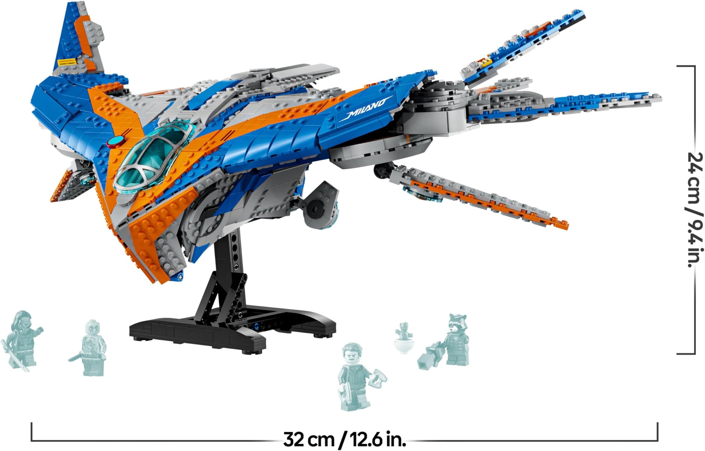 LEGO Marvel Guardians of the Galaxy: The Milano Buildable Spaceship Toy, Set with 4 Super-Hero Minifigures Including Rocket, Plus a baby Groot Figure, Avengers Gift for Boys, Girls and Teens 76286