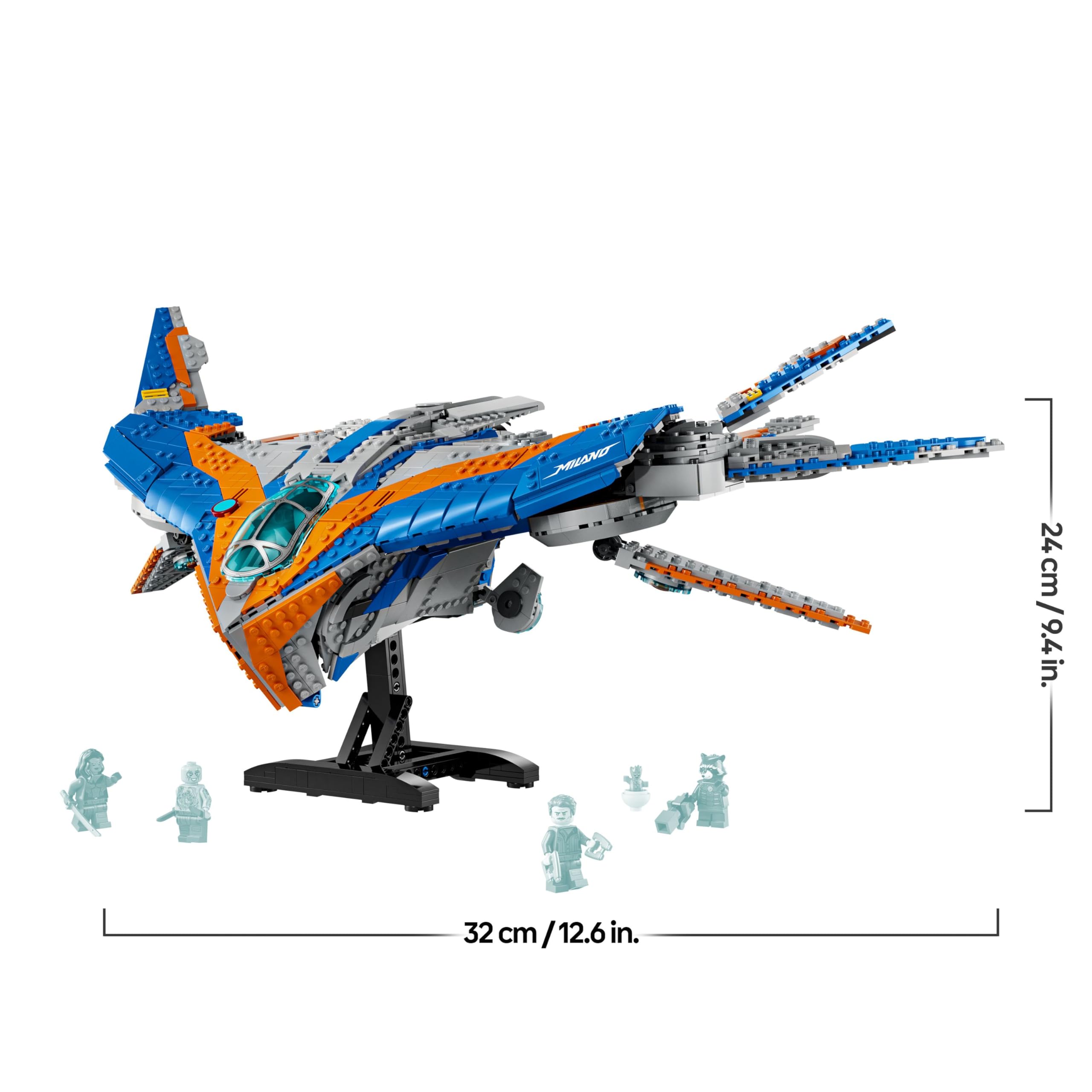 LEGO Marvel Guardians of the Galaxy: The Milano Buildable Spaceship Toy, Set with 4 Super-Hero Minifigures Including Rocket, Plus a baby Groot Figure, Avengers Gift for Boys, Girls and Teens 76286