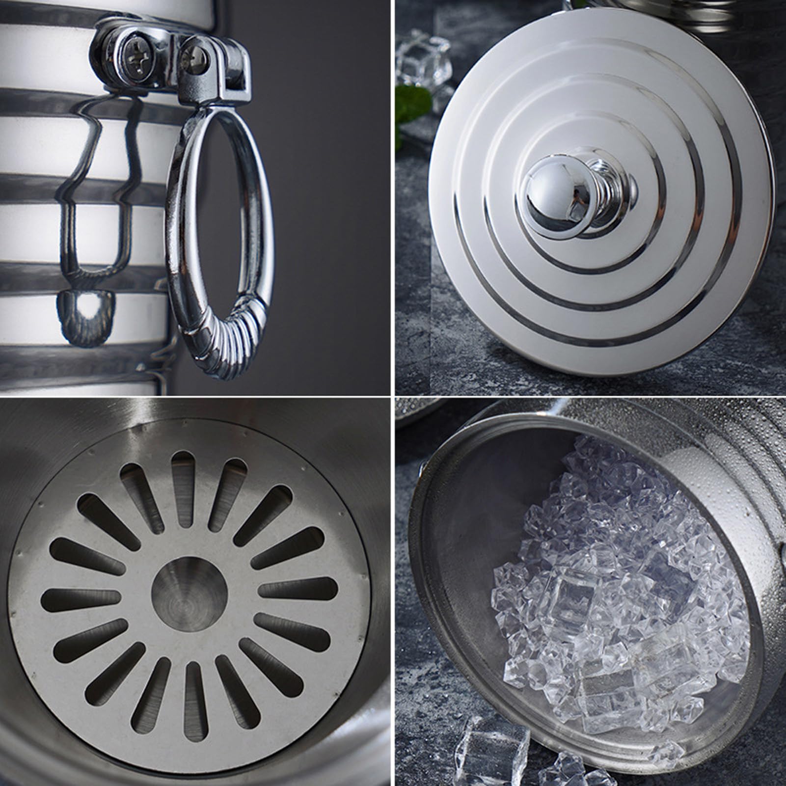 Cubos De Hielo Para Fiestas Con Tapa, Cubo De Hielo Para Bar De Cócteles, Cubo De Hielo Para Congelador, Cubo De Hielo Aislado(2L)