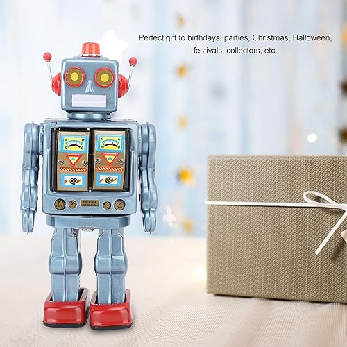 Miniatura 6 de Robot vintage, robot giratorio eléctrico retro para colección, Navidad, regalo, fiesta, cumpleaños, festival, sorpresa, recuerdos, lata