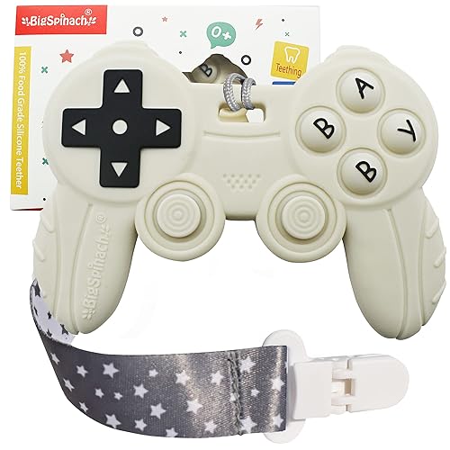 Paquete de 2 juguetes de dentición con control remoto para bebés de 0 a 6, 6 a 12 meses, mordedor con control de juego para padres jugadores,