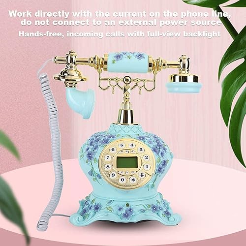 Miniatura 3 de Nueva réplica de teléfono antiguo, teléfono antiguo de la casa telefónica antigua, teléfono doméstico, pantalla de llamada FSK DTMF detección