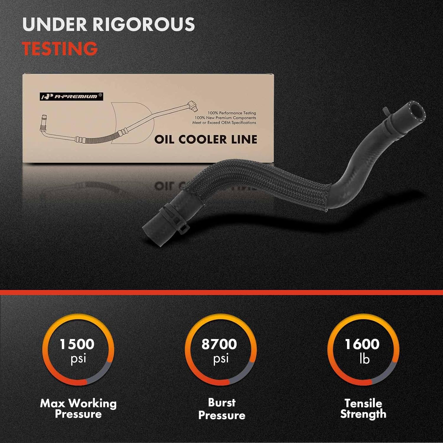 A-Premium Engine Oil Cooler Line Hose Assembly Compatible with Ford F-250 Super Duty F-350 Super Duty 2011-2019 6.7L