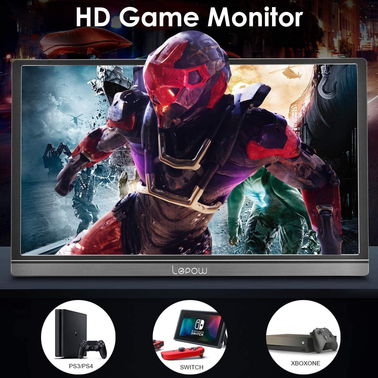 40% Off Discount Portable Monitor - Lepow Upgraded 15.6 Inch 1920 x 1080 Full HD IPS Eye Care Second Screen Ultra-Slim Computer Game Display with Mini HDMI Type-C Port Speakers for Laptop PC MAC PS4 Xbox Phone