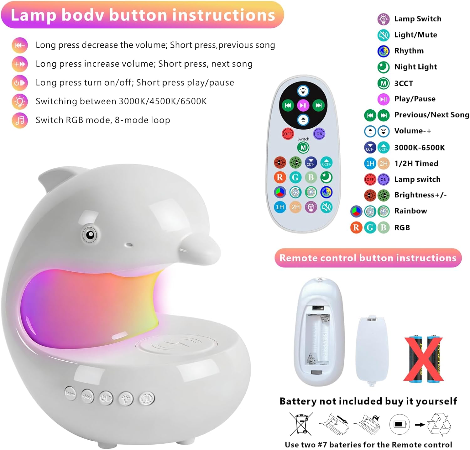 Smart LED Night Light with Bluetooth Speaker, Rechargeable Table Lamp with 15W Wireless Charging | 4 Lighting Modes | Timing | Dimmable Atmosphere Lamp for Bedroom, Home Decor, Party, Office