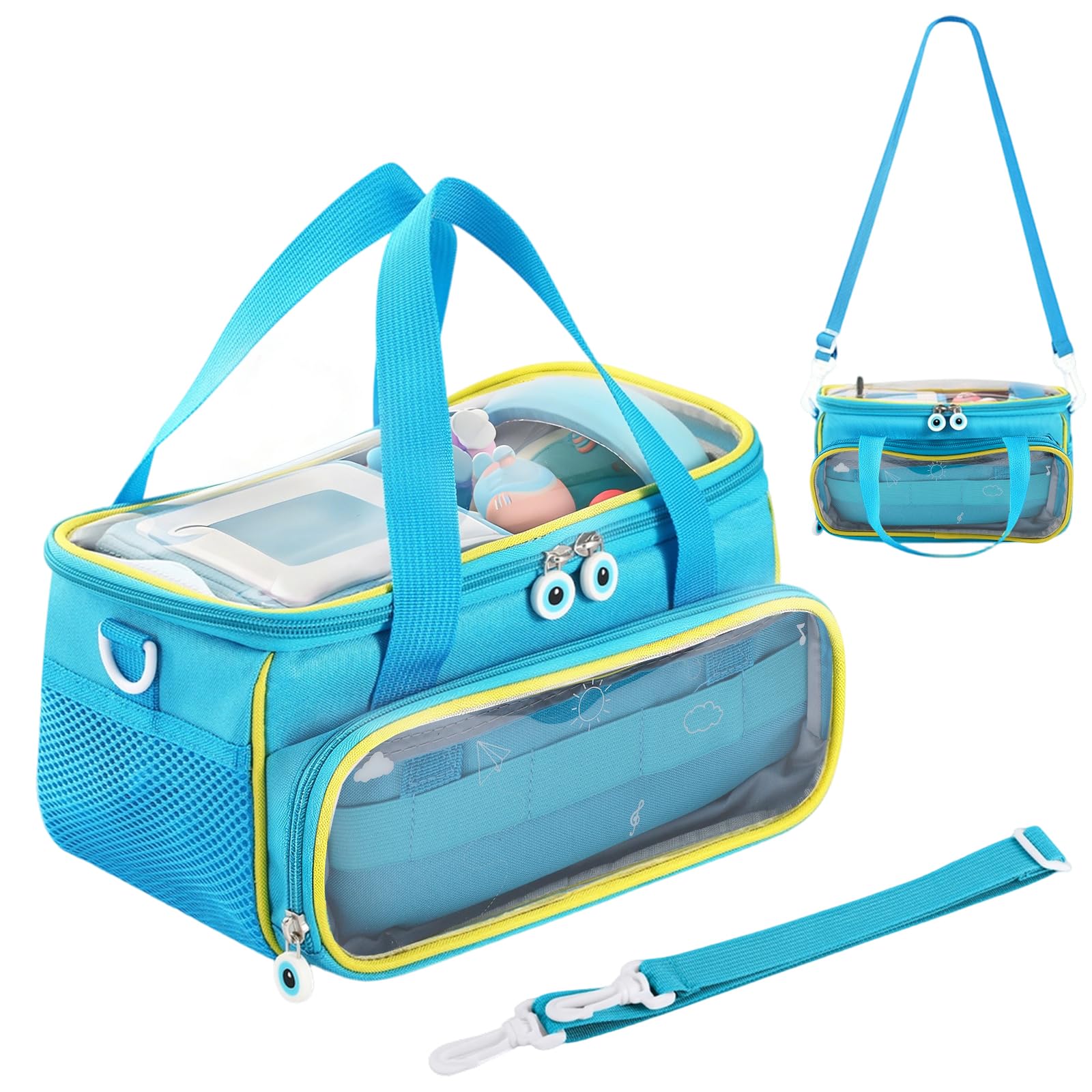Carrying Case for Toniebox Starter Set, Storage Carrier Bag for Toniebox Safeguard Your Musical Toys While Traveling, 2 Audio Player Portable Carrying Box for Toniebox Accessories(Blue)