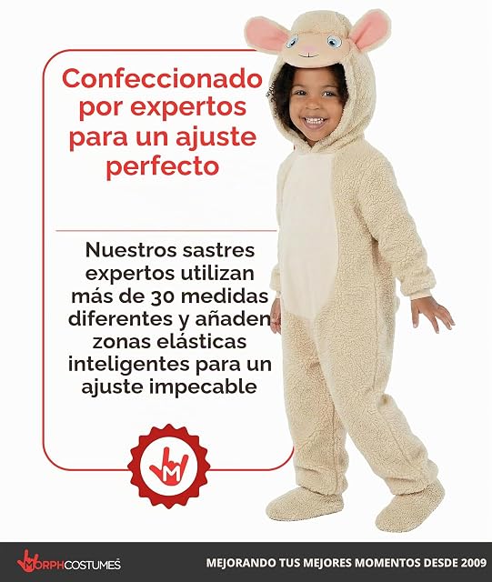 Foto 4 de 8 de Morph Disfraz Oveja Niño, Disfraz de Cordero Halloween Niño, 4-6 años
