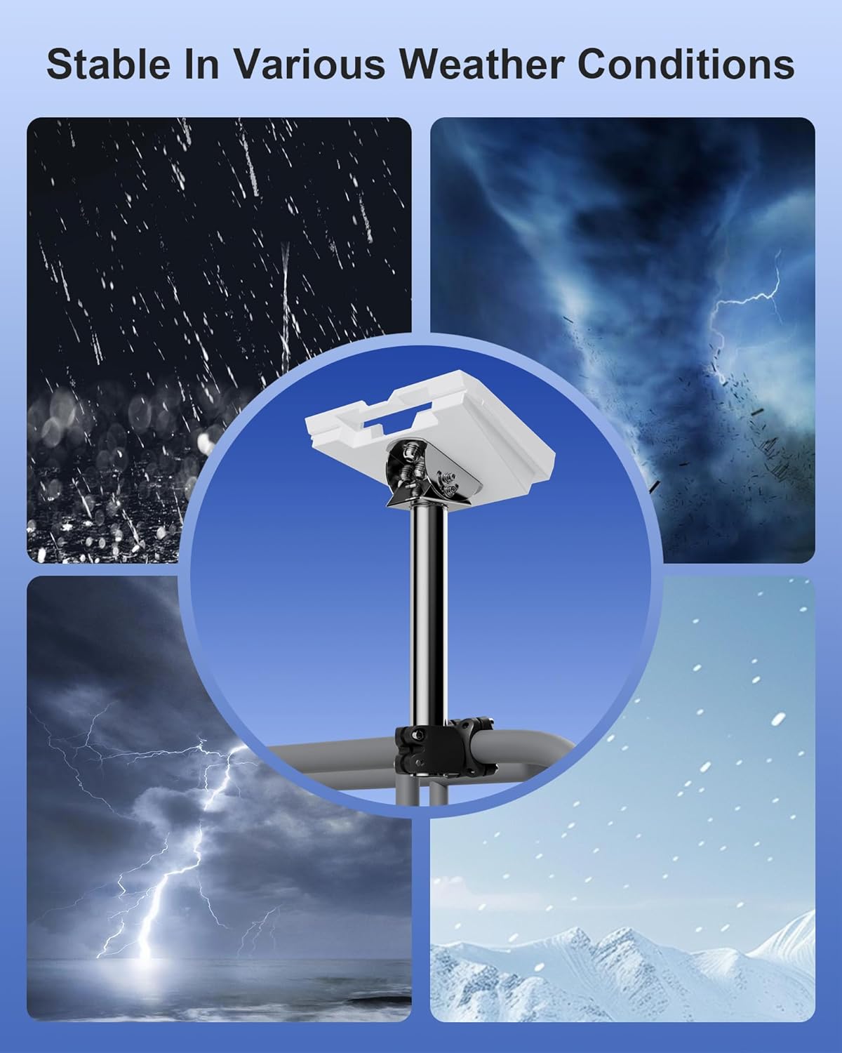 Fit for Starlink Gen 3 RV Mount 120° Adjustable, 304 Stainless Steel for Gen 3 Starlink RV Ladder & Roof Rack Mount, Compatible with Star Link V3 Pole Clamp Mounts for RV, Camper, and Yacht