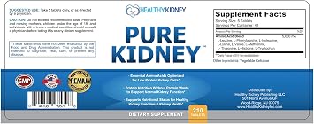 Pure Kidney Health Supplement and Renal Diet Cookbook for Rejuvenation, Low Protein Diet and Kidney Supplement. Kidney Diet Book Renal Supplement 210 Pills