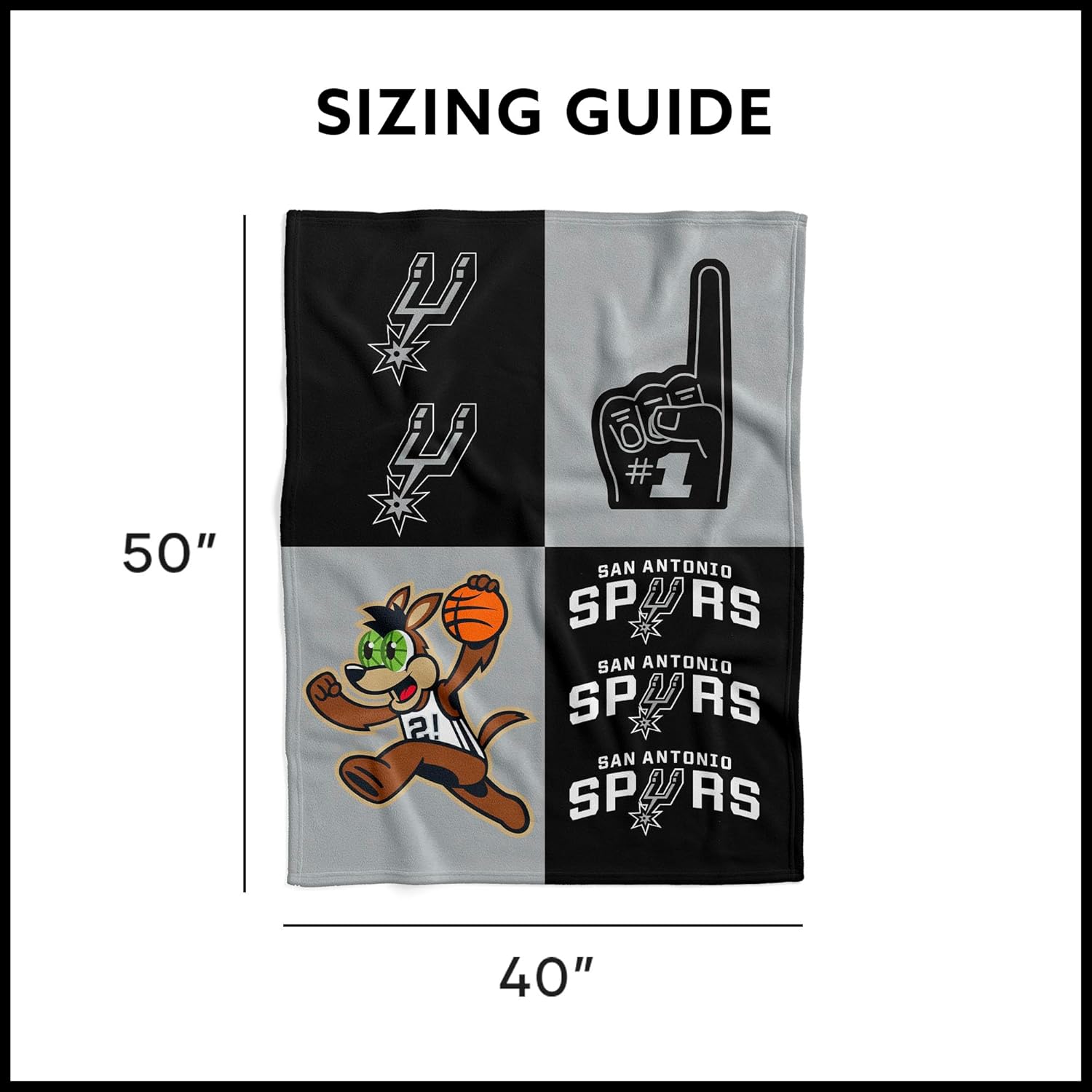 NBA Officially Licensed Baby Swaddle Blanket, 40 x 50 in, Soft Lightweight Polyester, Domino Design