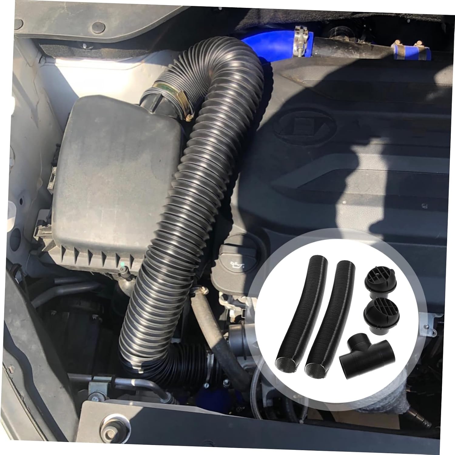 ULTECHNOVO Auto Heater Duct Air Vent Outlet Ducting Kit Tee Fitting Aluminum Foil Pipe for Car Supply