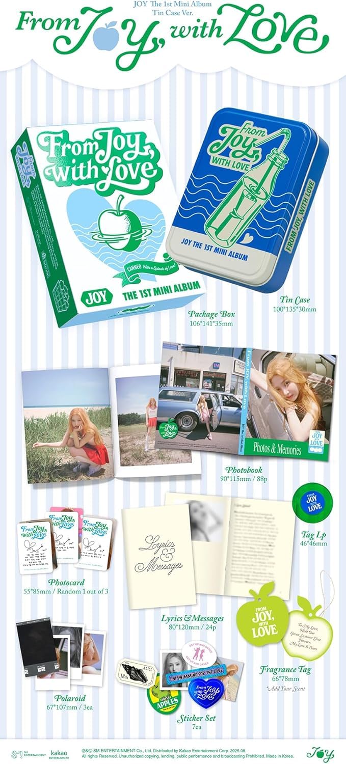 JOY - [FROM JOY, WITH LOVE] 1st mini album (3-częściowy zestaw (Photobook + Tin Case + Jewel Case)) + dodatkowe karty fotograficzne