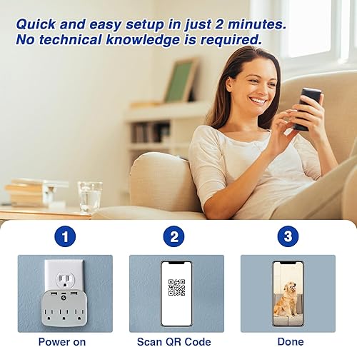 Miniatura 4 de XXAXX Cámara oculta WiFi 4K Ultra HD en enchufe de pared, cámaras inalámbricas para niñera, aplicación de teléfono, detección de movimiento,