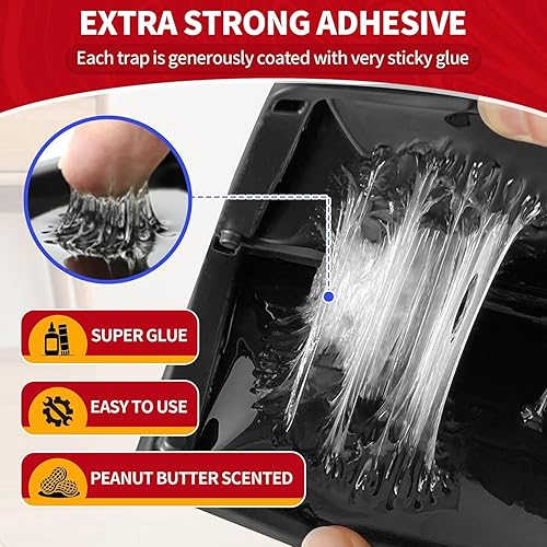 Miniatura 3 de LULUCATCH, trampas para ratones, 20 unidades de trampas adhesivas para ratones en interiores para el hogar, trampas de pegamento a granel