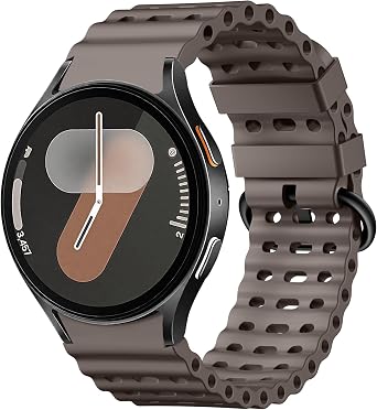 Sport Band for Samsung Galaxy Watch 7 5 4 6 FE 44mm 40mm/for Galaxy Watch 6/4 Classic 47mm 43mm 46mm 42mm/Watch 5 Pro 45mm, No Gap Breathable Soft Silicone Strap 20mm Replacement Men Women, OliveGray