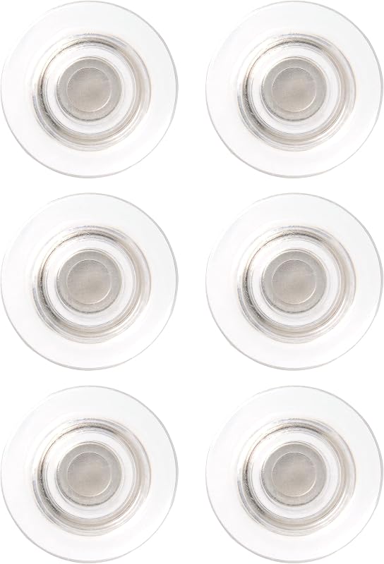 Quartet Strong Magnets for White Boards, Rare Earth Magnet for Glass Whiteboards, Clear, 6 Pack (85391)