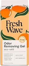 Fresh Wave Odor Eliminator Gel Refill, 63 oz Orange | Plant oil formula, No parabens or phthalates, Refills 15 oz jar 4x, For kitchen, closet, bathroom odor, Pet safe