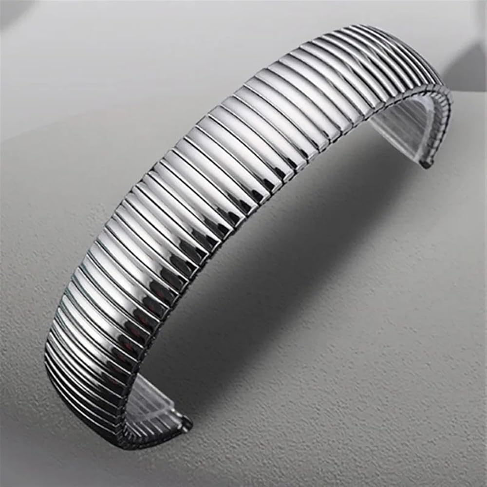 Bracelet De Montre Extensible 12mm – Acier Inoxydable, Bleu Moucheté
