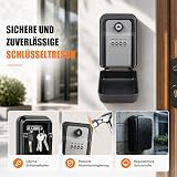 Sejf na klucze z kodem numerycznym na zewnątrz, montaż ścienny, duża, 4-cyfrowa skrzynka na klucze z kodem, wytrzymała, odporna na warunki atmosferyczne, metalowy sejf na klucze do domu, mieszkania