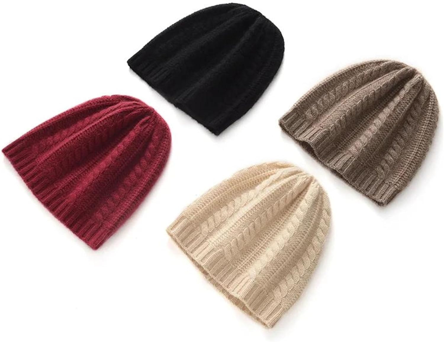 Women's Slouchy Casual Chunky Cable Knit Beanies, Men's Fall Winter Cold Weather Warm Ear Protection Skull Cap
