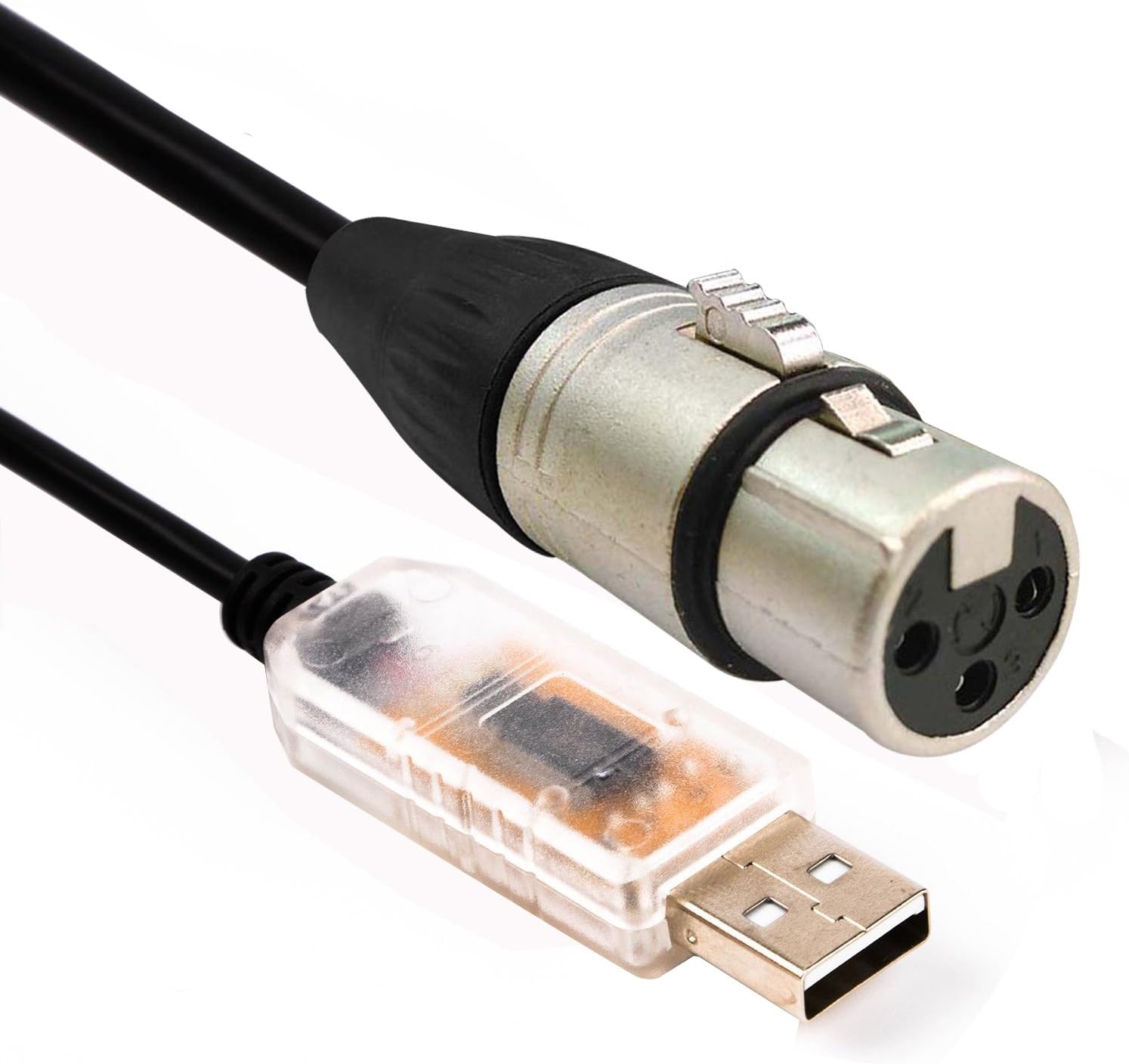 USB RS485 to DMX512 Interface Adapter LED DMX512 Computer PC Stage Lighting Control Cable Freestyler Download,6FT