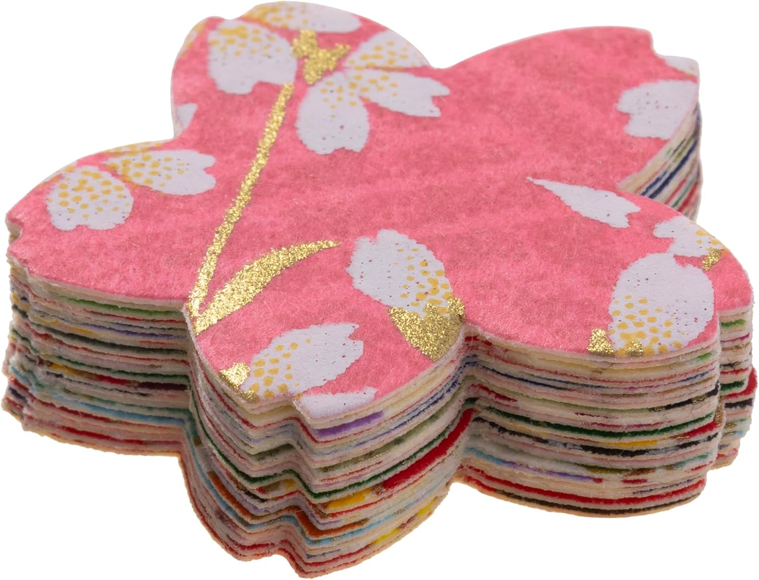 [Amazon.co.jp Exclusive] Washi Kawasumi Special Selection Hand Dyed Kyo Yuzen Chiyogami Sticker (Cherry Blossom 60 Sheets)