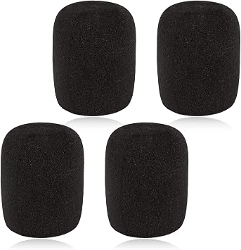 4 Pack Microphones Cover Soft Foam Mic Covers Microphone Foam Covers Microphone Windscreen Protection for Most Standard Handheld Microphones