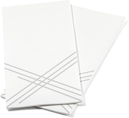 Miniatura 15 de Paquete de 100 toallas de mano de papel para invitados con sensación de lino, toallas de papel desechables súper absorbentes para baño, fiesta