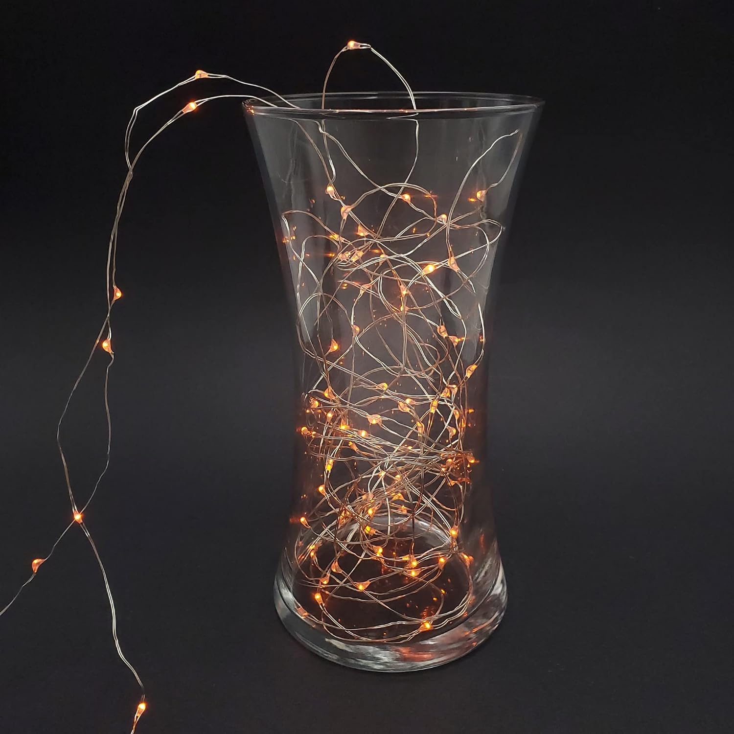 LumaBase Battery Operated LED Fairy String Lights - Orange, 50 Lights on 204" Cord, Set of 2, 65402
