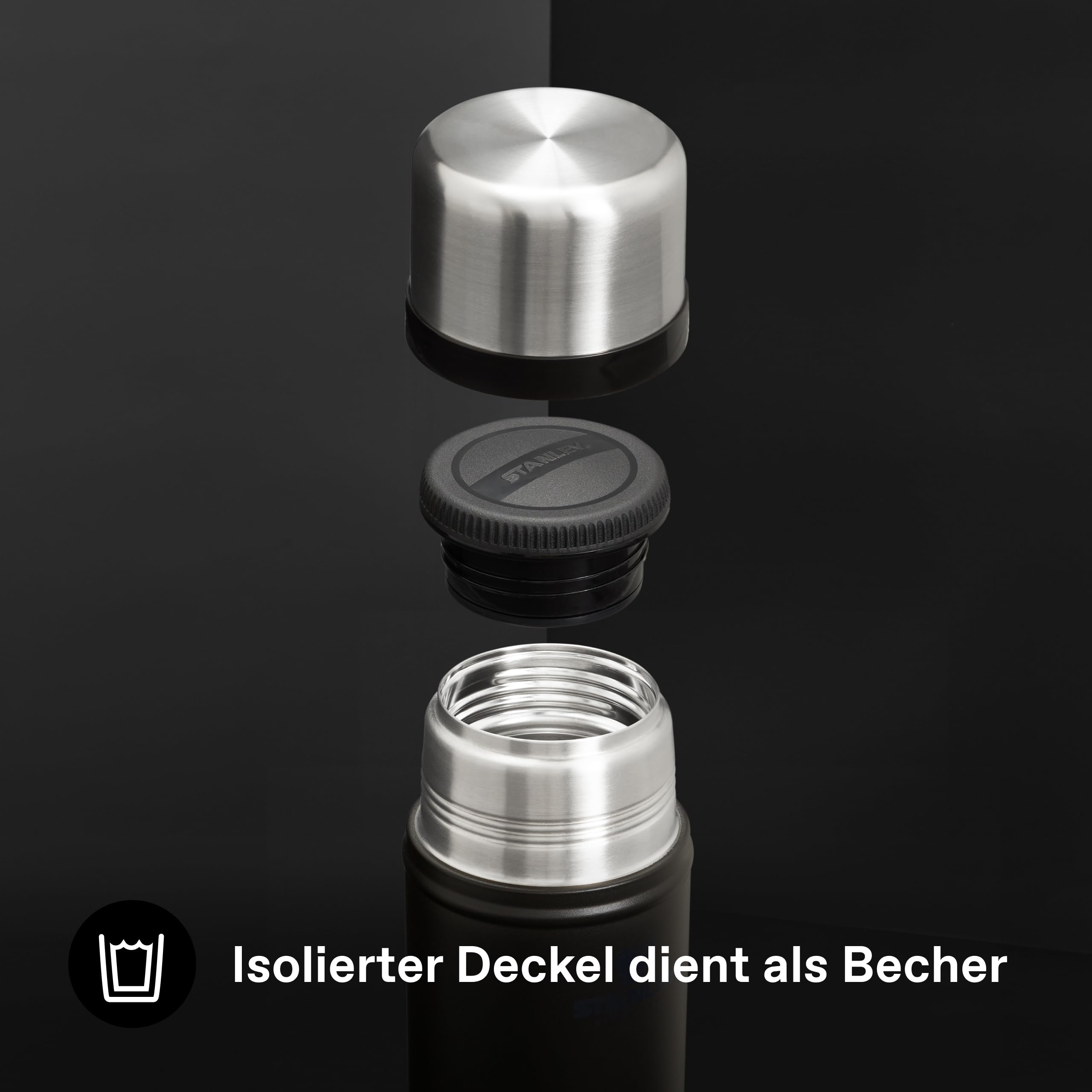 Stanley Classic Legendary Thermobehälter für Essen - Hält 15 Stunden Heiß oder 18 Stunden Kalt - Edelstahl Warmhaltebehälter Essen - BPA-Frei - Spülmaschinenfest - Black 2.0 0.7 L – Bild 6