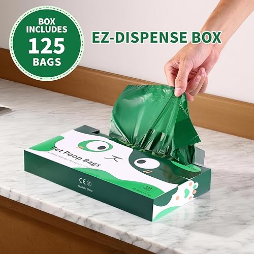 Miniatura 6 de Paquete de 125 bolsas extra grandes para excrementos de perro A&H, bolsas de basura de mascotas con asa para arena de excremento de perro, gatos,