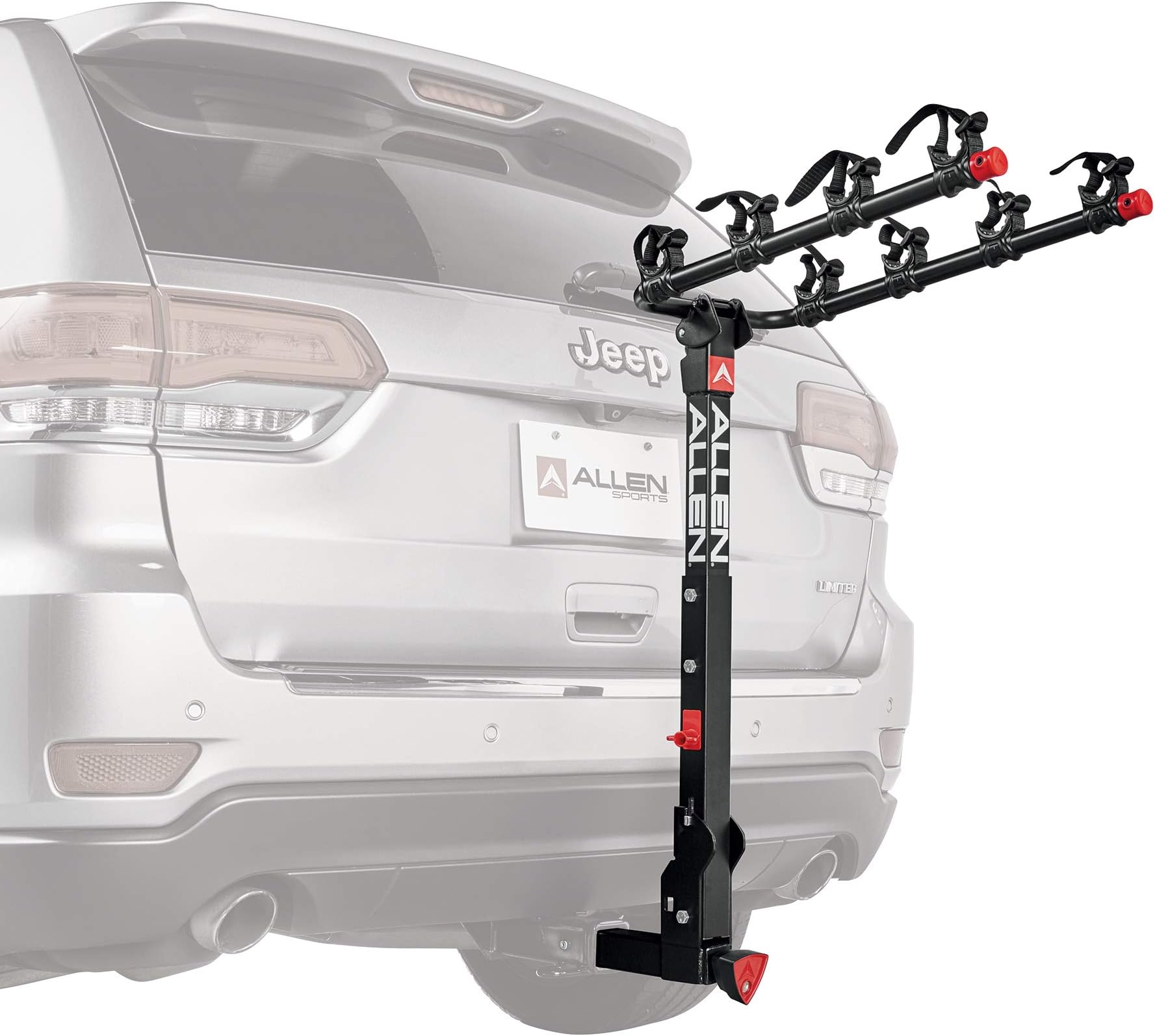 Allen Sports Deluxe+ Locking Quick Release 4-Bike Carrier for 2 in. Hitch, Model 840QR, Black
