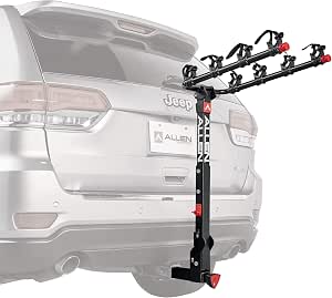 Allen Sports Deluxe Locking Quick Release 4-Bike Carrier for 2-inch Hitch, Model 840QR, Black