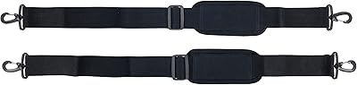 Skarabrae Adjustable Shoulder Straps Whith Pad for Bag 2pcs (Black, 2pcs)