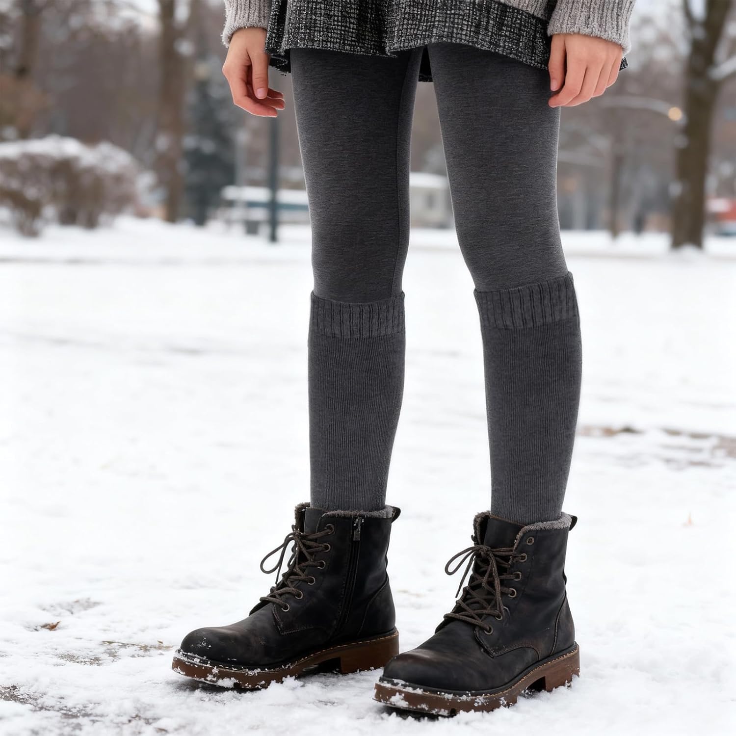 5 Pairs Knee Warm High Socks for Women Cotton Winter Sock - Image 3