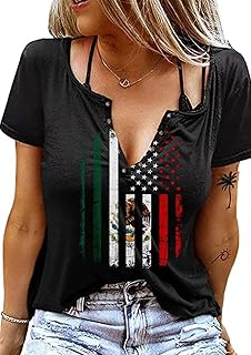 American Flag Patriotic T Shirt for Women 4th of July Short Sleeve Loose Tees Tops USA Flag Graphic Casual Shirts