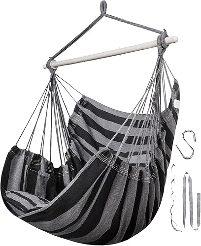 Lulladle Silla hamaca colgante de cuerda - Silla hamaca dormitorio - Silla columpio interior - Silla colgante al aire libre - Peso máximo 500 libras